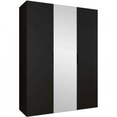 Three-Leaf Wardrobe With Mirror Malaga Plus 162903499 150x52x202cm Black