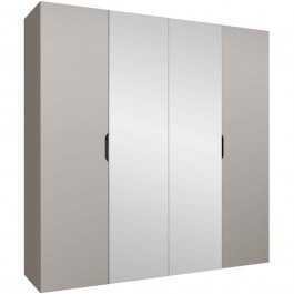 Ντουλάπα Τετράφυλλη Με Καθρέπτη Malaga Plus 162903699 200x52x202cm Cashmere CASHMERE