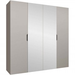 Ντουλάπα Τετράφυλλη Με Καθρέπτη Malaga Plus 162903699 200x52x202cm Cashmere