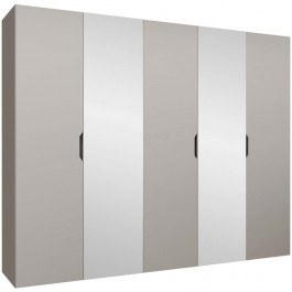 Ντουλάπα Πεντάφυλλη Με Καθρέπτη Malaga Plus 162903799 250x52x202cm Cashmere CASHMERE