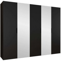 Ντουλάπα Πεντάφυλλη Με Καθρέπτη Malaga Plus 162903789 250x52x202cm Black