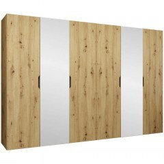 Six-Leaf Wardrobe With Mirror Malaga Plus 162903989 300x52x202cm Natural
