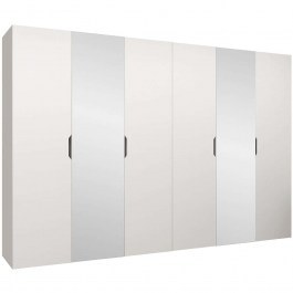 Six-Leaf Wardrobe With Mirror Malaga Plus 162903959 300x52x202cm White WHITE