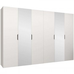 Six-Leaf Wardrobe With Mirror Malaga Plus 162903959 300x52x202cm White