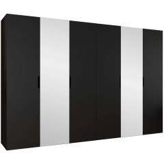 Six-Leaf Wardrobe With Mirror Malaga Plus 162903969 300x52x202cm Black
