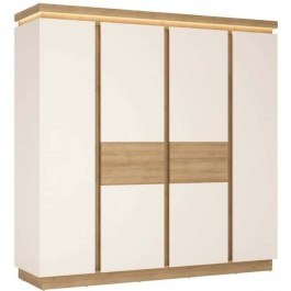 Four-Leaf Wardrobe Lynx 162286399 215,7x60x217cm Natural-White NATURAL-WHITE