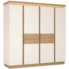 Four-Leaf Wardrobe Lynx 162286399 215,7x60x217cm Natural-White