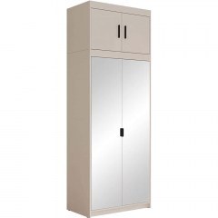 Double-Leaf Wardrobe With Mirror & Loft Elena Plus 163083729 90x53x246cm Cashmere