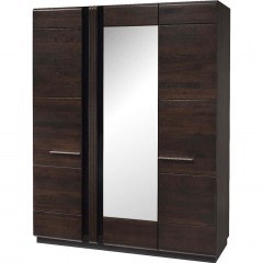Three-Leaf Wardrobe With Mirror Morty 161363839 165x60x210cm Wenge