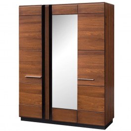 Three-Leaf Wardrobe With Mirror Morty 161363849 165x60x210cm Brown BROWN