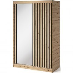 Double-Leaf Sliding Wardrobe With Mirror Romerio II 162898309 120x60x204cm Natural
