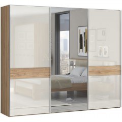 Sliding Wardrobe With Mirror Giallo 161636569 272x61x224cm Natural-Beige