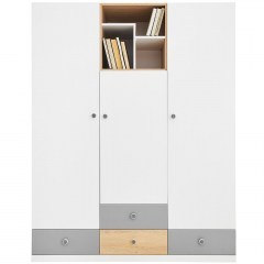 Three-Leaf Wardrobe Pixel 162614929 150x50x190cm Multi-White