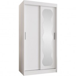 Double-Leaf Sliding Wardrobe With Mirror Spoti 163058179 100x62x200cm White WHITE