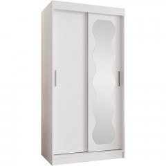 Double-Leaf Sliding Wardrobe With Mirror Spoti 163058179 100x62x200cm White