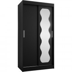 Double-Leaf Sliding Wardrobe With Mirror Spoti 163058189 100x62x200cm Black