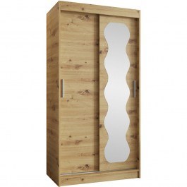 Double-Leaf Sliding Wardrobe With Mirror Spoti 163058199 100x62x200cm Natural NATURAL