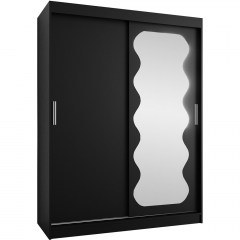 Double-Leaf Sliding Wardrobe With Mirror Spoti 163058309 150x62x200cm Black