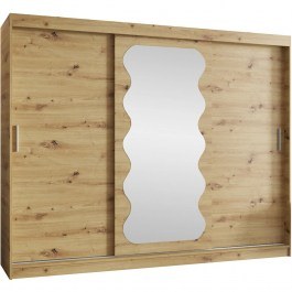 Sliding Wardrobe With Mirror Spoti 163058729 250x62x200cm Natural NATURAL