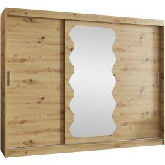 Sliding Wardrobe With Mirror Spoti 163058729 250x62x200cm Natural