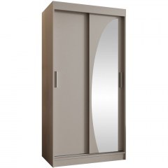 Double-Leaf Sliding Wardrobe With Mirror Wika 162894819 100x62x200cm Cashmere