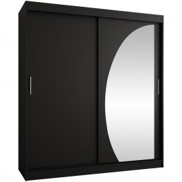 Double-Leaf Sliding Wardrobe With Mirror Wika 162895039 180x62x200cm Black BLACK