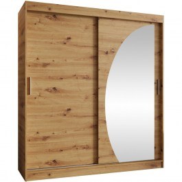 Double-Leaf Sliding Wardrobe With Mirror Wika 162895049 180x62x200cm Natural NATURAL