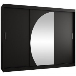 Sliding Wardrobe With Mirror Wika 162895229 250x62x200cm Black BLACK