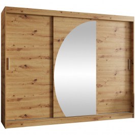 Sliding Wardrobe With Mirror Wika 162895239 250x62x200cm Natural NATURAL