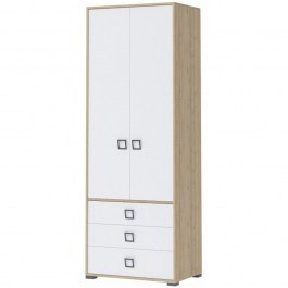 Ντουλάπα Δίφυλλη Riddle 161591719 84x56x236cm Oak-White OAK-WHITE