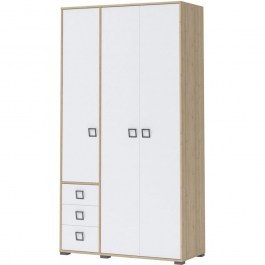 Three-Leaf Wardrobe Riddle 161591809 126x56x236cm Oak-White OAK-WHITE