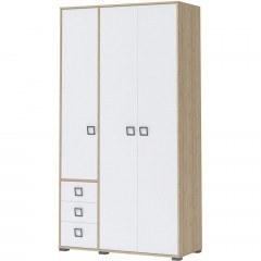 Three-Leaf Wardrobe Riddle 161591809 126x56x236cm Oak-White