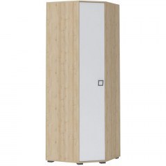 Single-Leaf Corner Wardrobe Riddle 161591899 86x86x236cm Oak-White