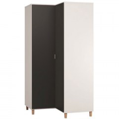 Single-Leaf Corner Wardrobe Simple 16627749 101,5x103,5x194,5cm White-Black