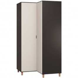 Single-Leaf Corner Wardrobe Simple 16627769 101,5x103,5x194,5cm Black-White BLACK-WHITE