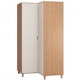 Single-Leaf Corner Wardrobe Simple 16627719 101,5x103,5x194,5cm Natural-White NATURAL-WHITE
