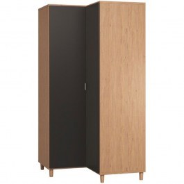 Single-Leaf Corner Wardrobe Simple 16627729 101,5x103,5x194,5cm Natural-Black NATURAL-BLACK