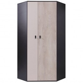 Double-Leaf Corner Wardrobe Planet II 162080149 90x90x190cm Multi-Black MULTI-BLACK