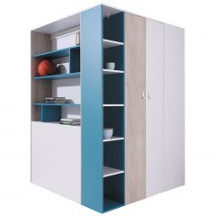 Ντουλάπα Δίφυλλη Γωνιακή Planet 162080079 135x135x190cm Multi-Navy Blue