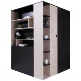 Double-Leaf Corner Wardrobe Planet 162080069 135x135x190cm Multi-Black MULTI-BLACK