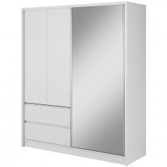 Three-Leaf Wardrobe With Mirror Portal 16809479 180x62x214cm White