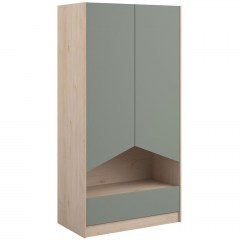 Double-Leaf Wardrobe Shield 162801269 92,4x50x181,5cm Natural-Green