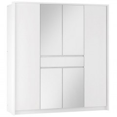 Double-Leaf Wardrobe With Mirror Split 161653569 200x65x217cm White