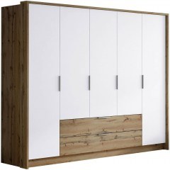 Five-Leaf Wardrobe Vienna 162446039 255x65x217cm Natural-White