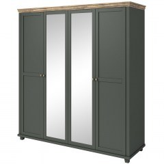 Four-Leaf Wardrobe With Mirror Capel 162283899 200x62x216cm Green