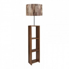 Φωτιστικό Δαπέδου Launo 208902 38x38x150cm Brown-Walnut Megapap WALNUT-BROWN