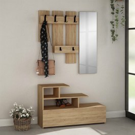 Έπιπλο Εισόδου Vesty 207527 Με Καθρέφτη 100x30x61cm Oak Oak