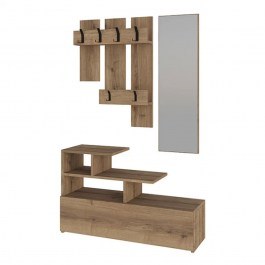 Entrance Furniture Vesty 0249810 Με Καθρέφτη 100x30x61cm Light Walnut LIGHT WALNUT