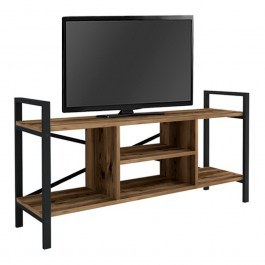 Έπιπλο Tηλεόρασης Santana 212581 120x35x61cm Black - Walnut WALNUT-BLACK