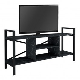 Έπιπλο Tηλεόρασης Santana 212580 120x35x61cm Black Marble Effect black